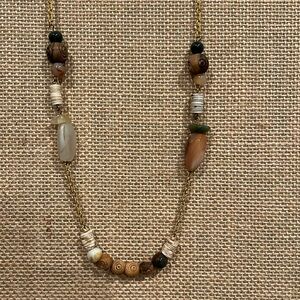 Wood & glass bead mixed necklace. Vogue Vintage.